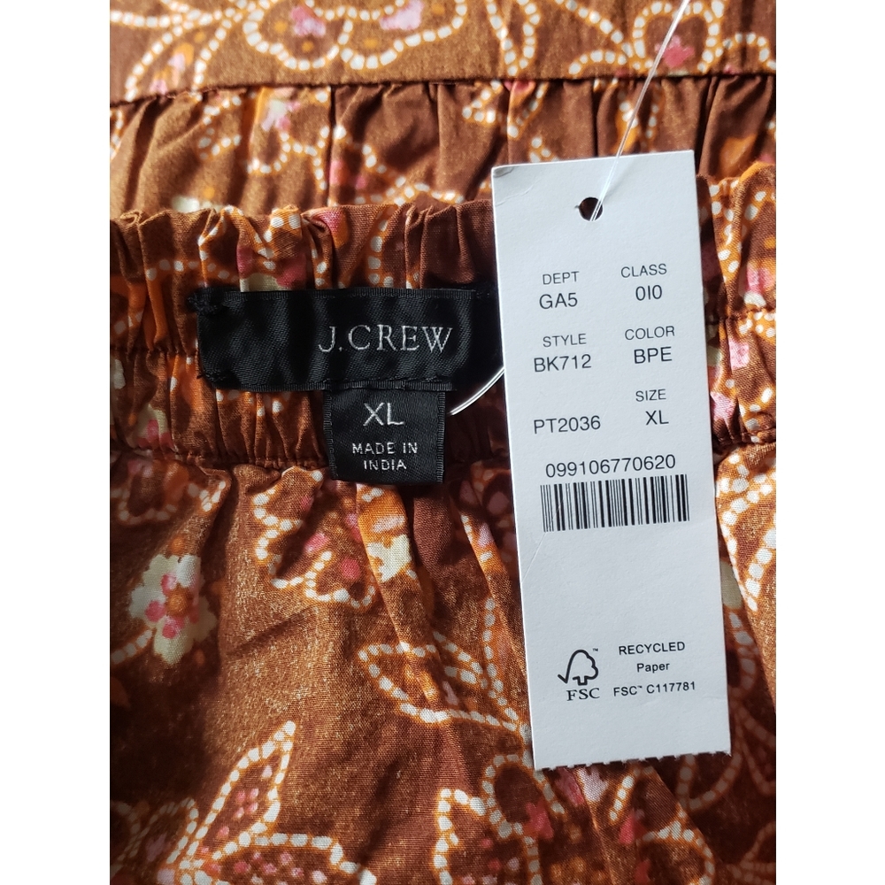 11. J.Crew Tiered pull-on maxi skirt in vintage vines - Picture 11 of 11